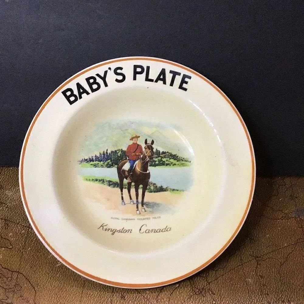 Play Kingston Canada Royal Canadian Mounted Police baby plate from Certified Int